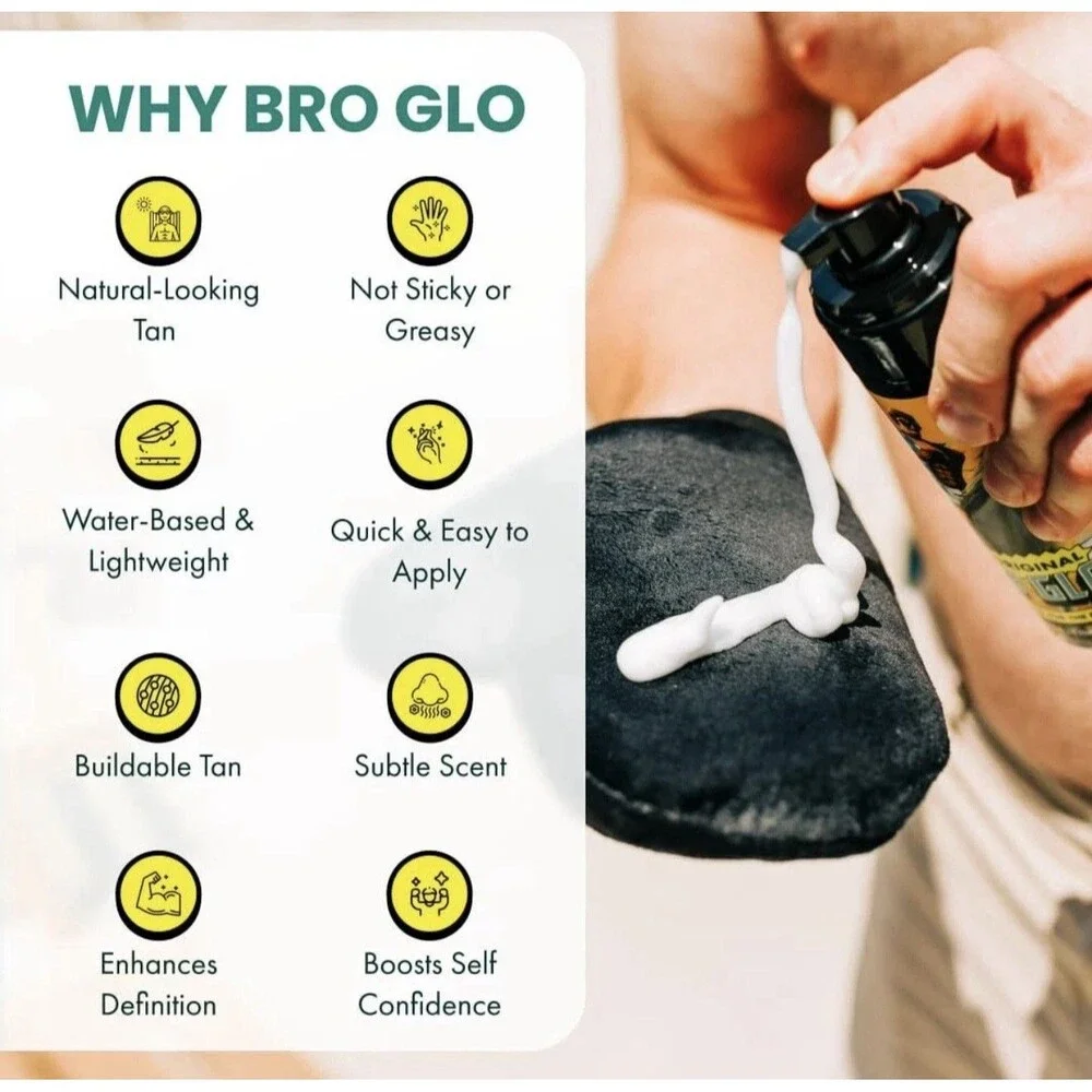 Bro Glo Self Tanner for The Boys - Quick 6.76 Fl Oz (Pack of 1), Bronze